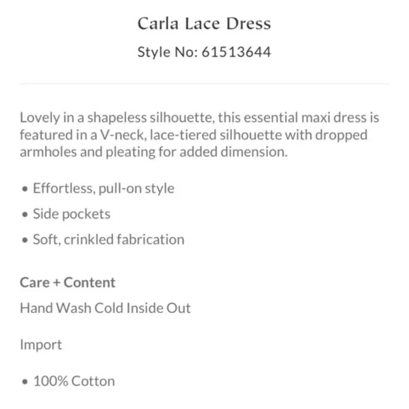 Free People Carla Lace Dress Deep-V Ivory Never Worn Size Small - Picture 3 of 15